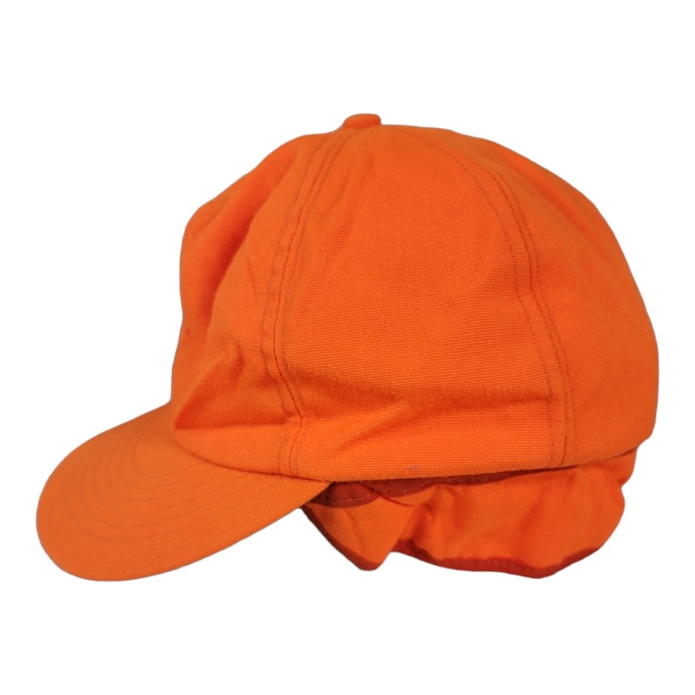 Cap America Hunting Hat Ear Flap Orange‎ Cap Lined Winter Size L Large